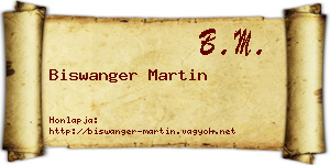 Biswanger Martin névjegykártya